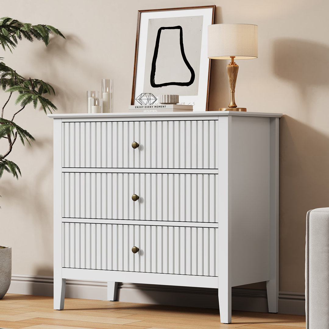 Amberrae Large 3 Drawer Dresser, Wide Chest of Drawers